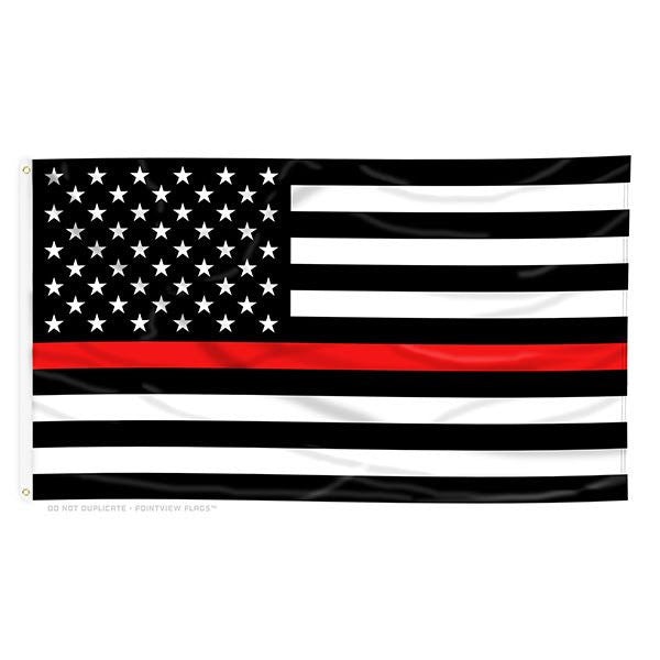 Rothco Thin Red Line U.S. Flag – Reflective Firefighter Tribute Flag