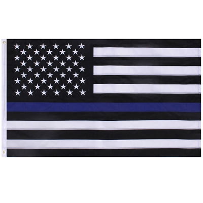 Rothco Thin Blue Line U.S. Flag – Reflective First Responder Flag