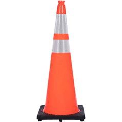 36" Orange Safety Cone with 12 lb Base & 3M 4"/6" Reflective Collars